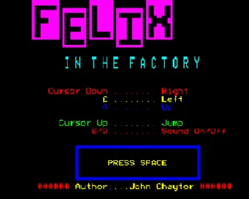 Felix in the Factory (1983)(Program Power)[FACTORY] screen shot title